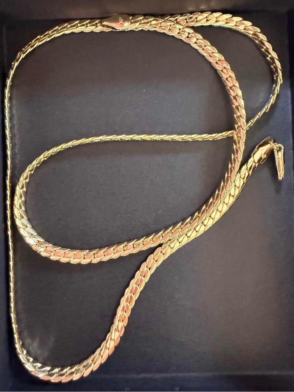 14k Gold braided herringbone 18 in
